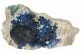 Dark Blue Fluorite on Quartz - China #131427-1